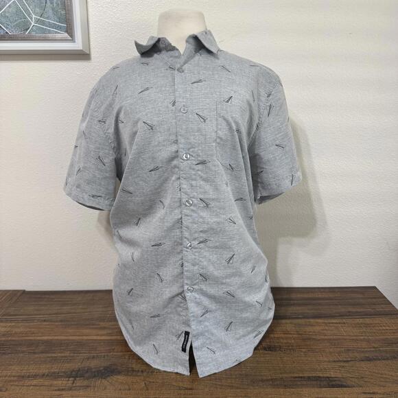 Molokai Surf Co. Other - Molokai Surf Co. Men's Gray Short Sleeve Button-Up Shirt Size Medium